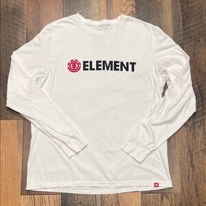Element Menʻs XL White Long Sleeve Tee with Logo